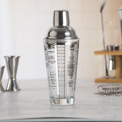 400ml Glass Cocktail Shaker Glass Shaker With Recipes
