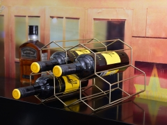 Honeycomb Gold 5 Bottles Metal Wine Rack