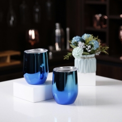 350ml Blue Egg Cup Double Wall Vacuum Flask Stainless Steel Mug