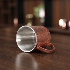 450ml Wooden Printed Copper Moscow Mule Mug Cylindrical Mug