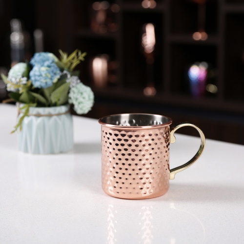 450ml Hammered Copper Electroplated Moscow Mule Mug Cylindrical Mug