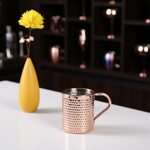 500ml Hammered Copper Electroplated Moscow Mule Mug Cylindrical Mug