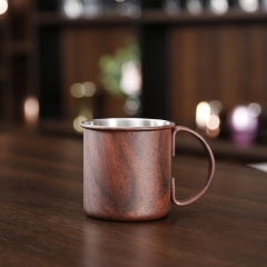450ml Wooden Printed Copper Moscow Mule Mug Cylindrical Mug