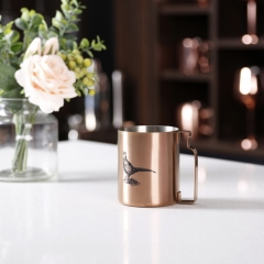 350ml Copper Stainless Steel Cylinderical Mug With Bottle Handle And Sketch Logo