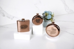 10oz Antique Copper Round Hip Flask Stainless Steel Hip Flask With Word Cloud Logo