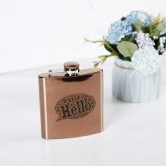 6oz Antique Copper Hip Flask Stainless Steel Hip Flask With Word Cloud Logo