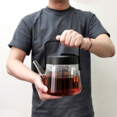 Borosilicate Glass Tea Pot 1200ml Large Tea Pot Reddot Award
