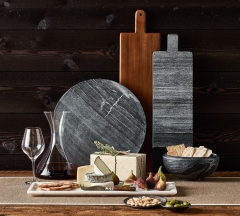 Marble And Wood Cheese Board With Handle