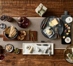 Marble And Wood Cheese Board With Handle