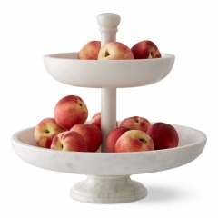 Marble Tiered Fruit Basket Cookie Dessert Stand