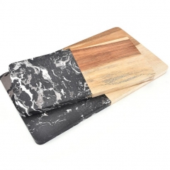 Black Marble and Acacia Cutting Board Wood and Marble Wood Cutting Board