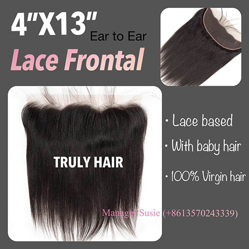 4x13 Natural color frontal natural straight