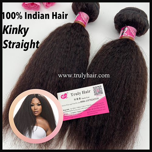 10A 100% indian hair kinky straight 1 pc
