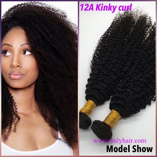 Special ! 12A hair 3 bundles Kinky curl + free hair 8A 3 bundles