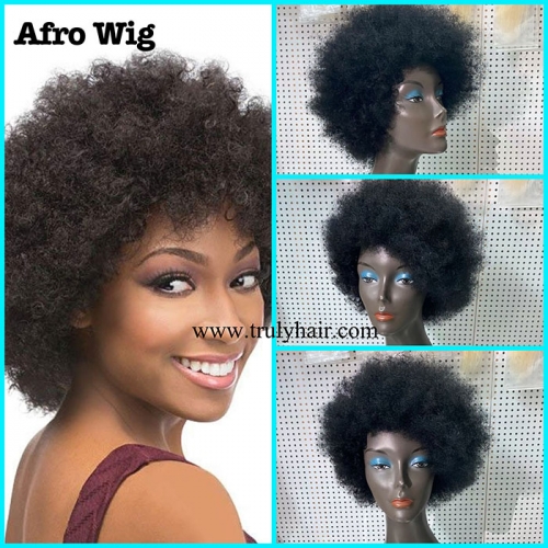 Human hair afro wig
