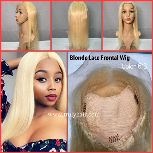 50% Lace front wig color #613 natural straight