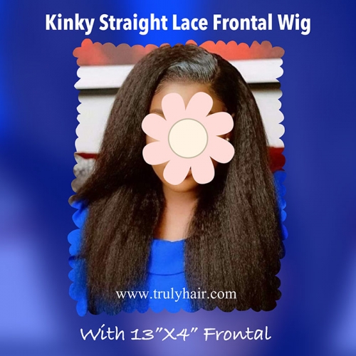 High quality Kinky straight lace front wig (4x13 frontal)
