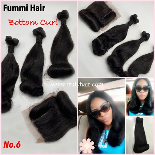 Free closure ! Funmi hair bottom curl 3 pcs with 1 pc free closure