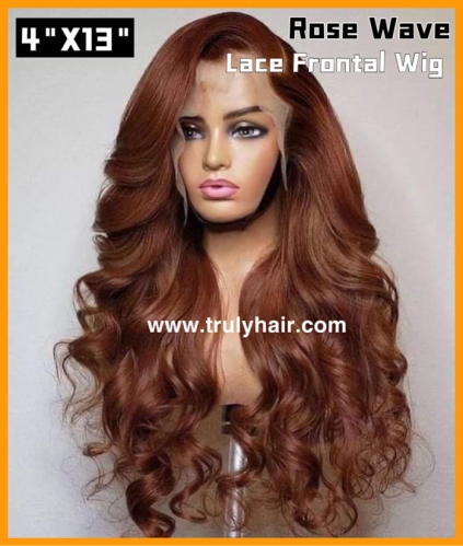 4X13 lace frontal wig rose wave customized wig