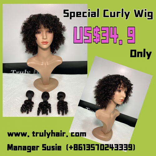 Special curly human wig 50% off