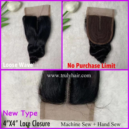 50% off 4x4 machine-made hair closure loose wave