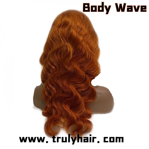 Orange color lace wig body wave