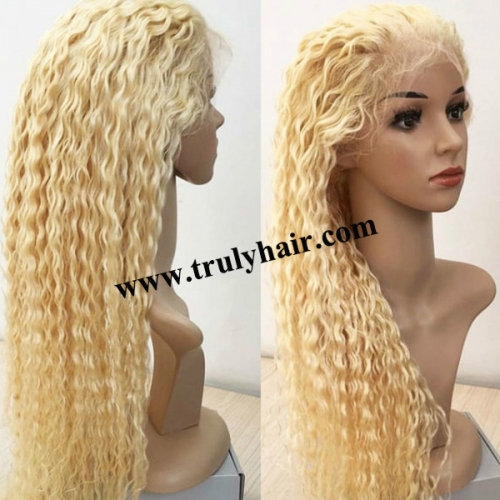 color 613 lace front curly wig blond color wig