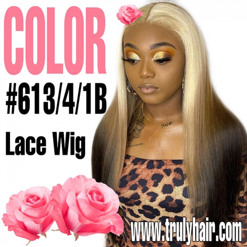 Color 613/4/1B lace wig