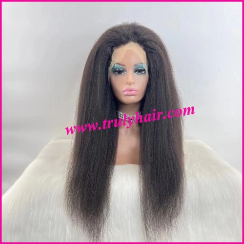 High quality lace front wig kinky straight (made by 13X4 lace frontal）