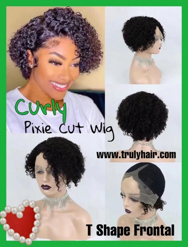 Curly pixie cut wig