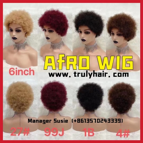 Human hair afro wig