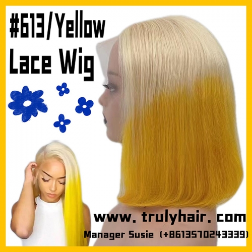 Color 613/Yellow lace  wig