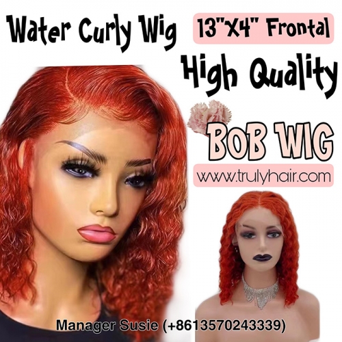 water curly lace front wig