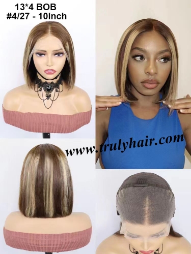 HD Lace frontal bob wig 4/27 Piana color