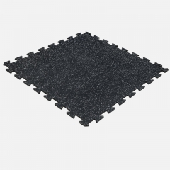 Interlocking rubber floor tiles