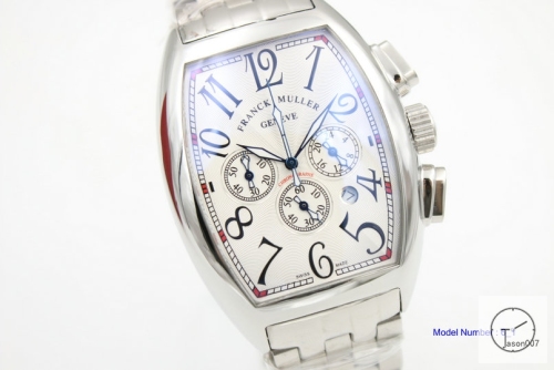 Franck&amp;Muller MARINER Quartz Stop watch Wihte dial Silver case Stainless Steel strap FM2036980