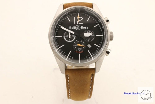 BELL ROSS BR V3 Flyback Black Dial Quartz Chronograph Stopwatch Leather Strap Skip To The Beginning Of The Images Gallery BELL AND ROSS Diver Leather Strap B21068656530