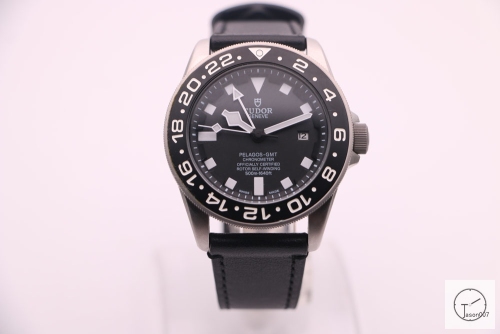 Tudor Pelagos GMT Black Bezel Black Dial Automatic Mechincal Movement Stainless Steel 70330N-95740 Pre-Owned Stainless Steel os Leather Strap Mens Wristwatches TUF36805785420