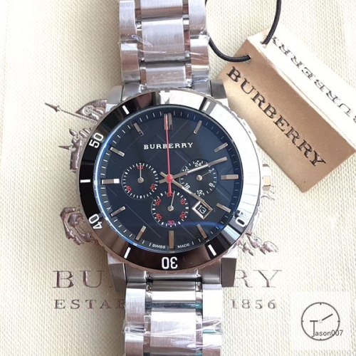 Burberry Silver Dial 42MM Black Dial Silver Case Stainless Quartz Movement Stainless Steel Bracelet Watch Stainless Steel Leather Strap BU9038 Mens Stainless Steel Belt Wristwatches BU255568350
