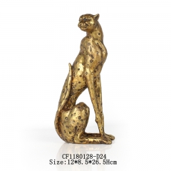 Resin golden leopard statue home decor