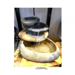 Resin stone trough overlapping fountain