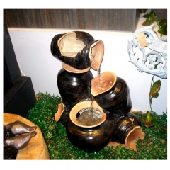 Resin clay pot outdoor fountain