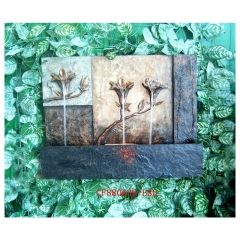 Resin Horizontal floral pattern outdoor wall fountain