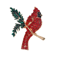 Red Bird Christmas Bird Holiday Bird Brooches