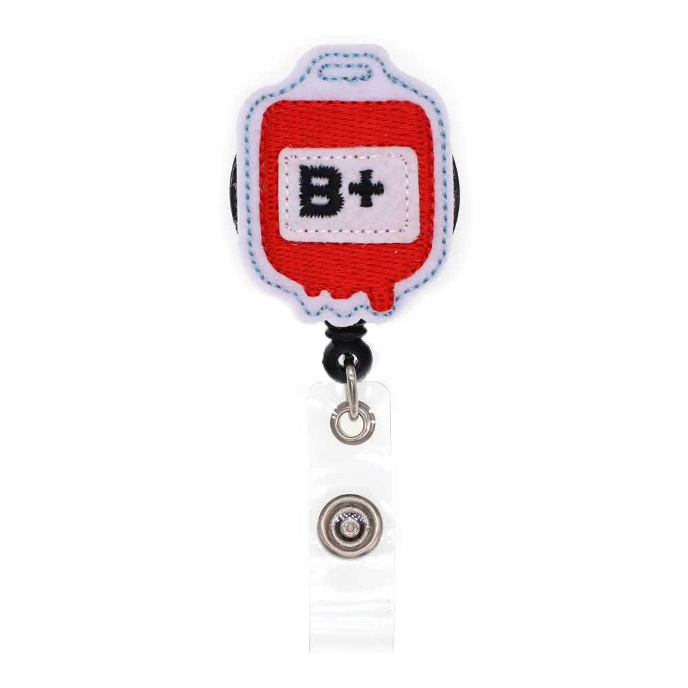 B- Blood Type Series Felt Badge Reel