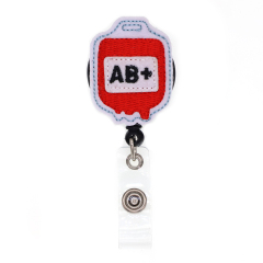 AB- Blood Type Series Felt Badge Reel