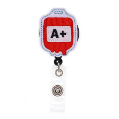 A- Blood Type Series Felt Badge Reel