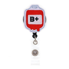 O- Blood Type Series Felt Badge Reel