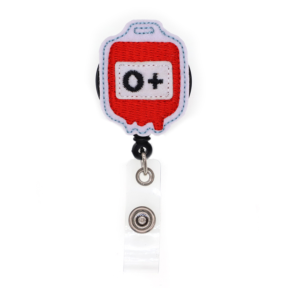 A + Blood Type Series Felt Badge Reel