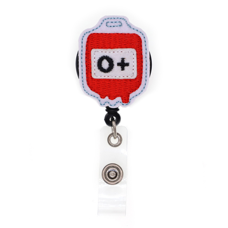 B + Blood Type Series Felt Badge Reel